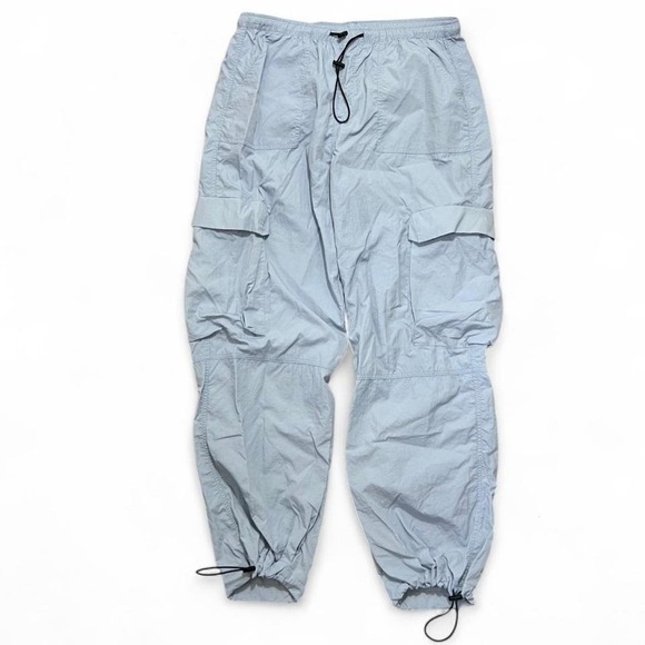 Garage Blue Parachute Pants Cargo Baggy Womens Size Medium NWOT Skater - Picture 2 of 4